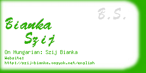 bianka szij business card